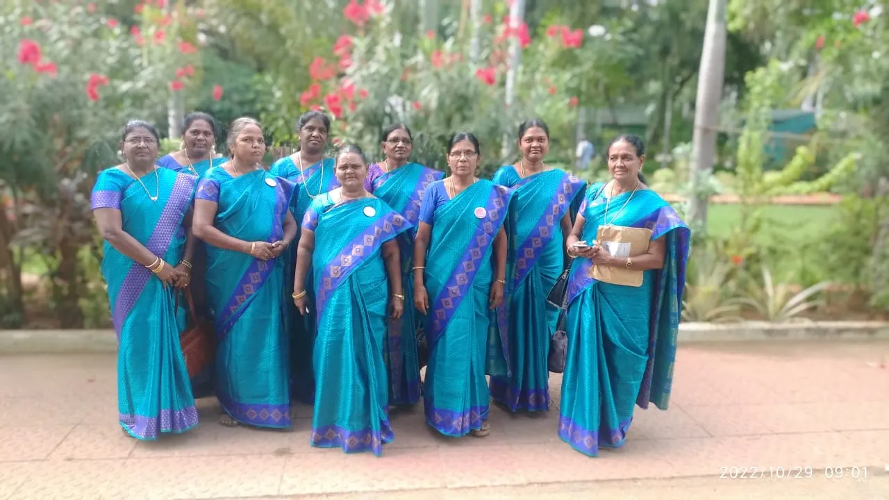 Volunteers serving food